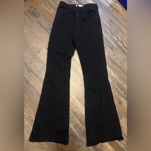 Abercrombie and Fitch Ultra High Rise Black Flared Jeans - size 28 long